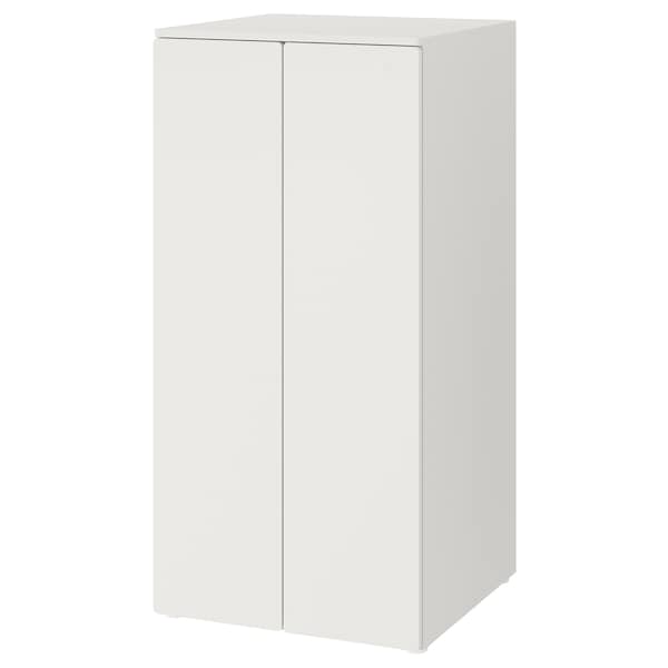 SMÅSTAD / PLATSA - Wardrobe, white white/with 3 shelves, 60x57x123 cm