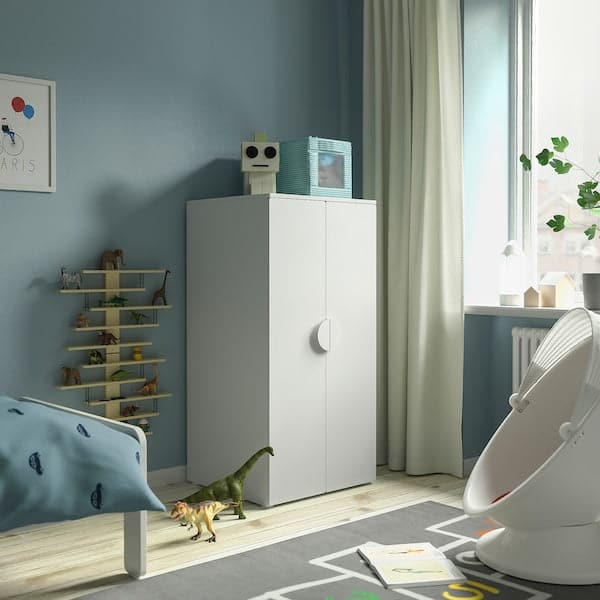 Ikea SMÅSTAD / PLATSA - Wardrobe, white white/with 3 shelves, 60x57x123 cm