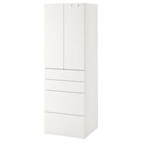 SMÅSTAD / PLATSA - Wardrobe, white white/with 4 drawers, 60x57x181 cm - best price from Maltashopper.com 69428325