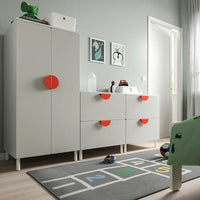 SMÅSTAD / PLATSA - Wardrobe, white grey/with 2 chest of drawers, 180x57x133 cm - best price from Maltashopper.com 59485024