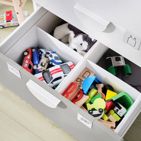 SMÅSTAD / PLATSA - Wardrobe, white grey/with 4 drawers, 60x57x181 cm - best price from Maltashopper.com 79430912