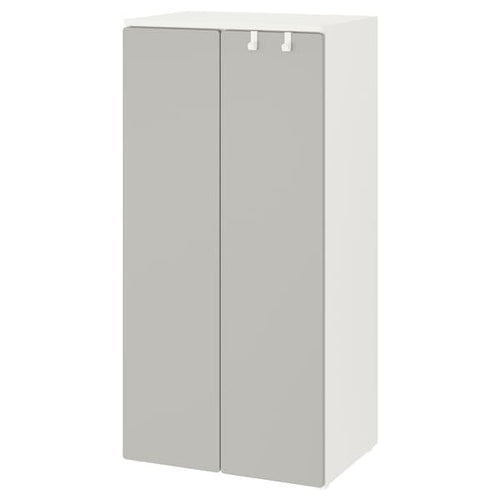SMÅSTAD / PLATSA - Wardrobe, white/grey, 60x42x123 cm