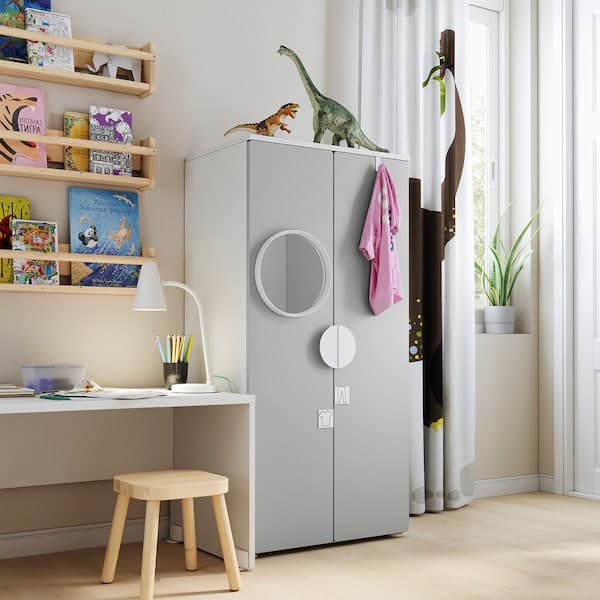 Ikea SMÅSTAD / PLATSA - Wardrobe, white/grey, 60x42x123 cm