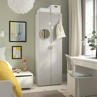 SMÅSTAD / PLATSA - Wardrobe, white/grey, 60x42x181 cm - best price from Maltashopper.com 39552769
