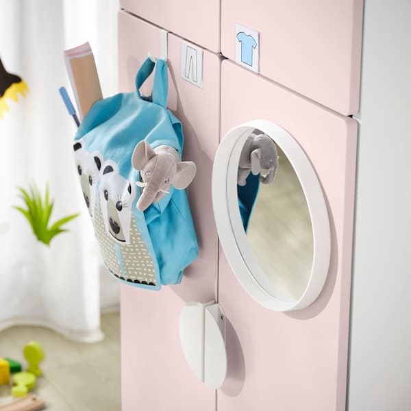 Ikea SMÅSTAD / PLATSA - Wardrobe, white pale pink/with 2 clothes rails, 60x57x181 cm