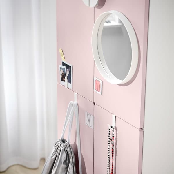 Ikea SMÅSTAD / PLATSA - Wardrobe, white pale pink/with 2 clothes rails, 60x57x181 cm
