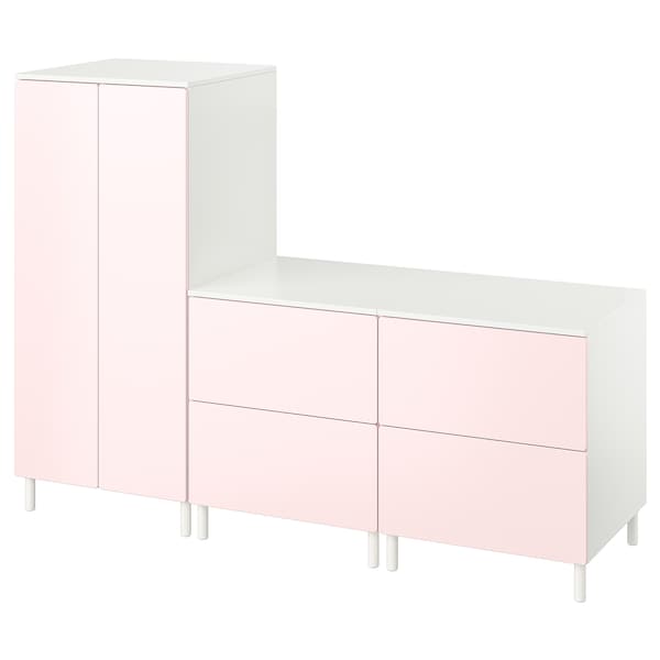 Ikea SMÅSTAD / PLATSA - Wardrobe, white pale pink/with 2 chest of drawers, 180x57x133 cm