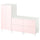 SMÅSTAD / PLATSA - Wardrobe, white pale pink/with 2 chest of drawers, 180x57x133 cm