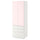SMÅSTAD / PLATSA - Wardrobe, white pale pink/with 3 drawers, 60x57x181 cm