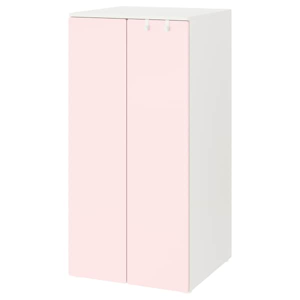 SMÅSTAD / PLATSA - Wardrobe, white/pale pink, 60x57x123 cm - best price from Maltashopper.com 09430133