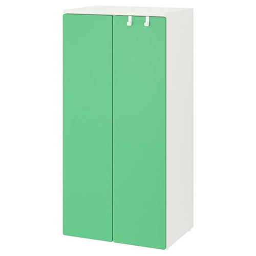 SMÅSTAD / PLATSA - Wardrobe, white/green, 60x42x123 cm