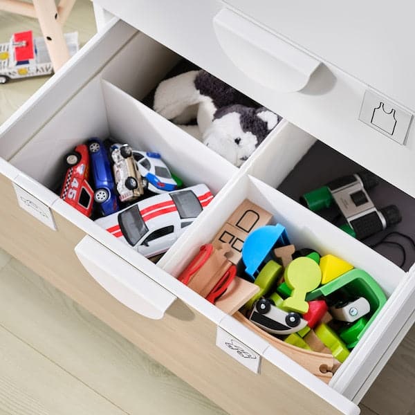 Ikea SMÅSTAD / PLATSA - Bookcase, white birch/with 3 drawers, 60x57x123 cm