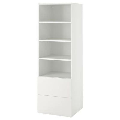 SMÅSTAD / PLATSA - Bookcase, white white/with 2 drawers, 60x57x181 cm - best price from Maltashopper.com 69483265
