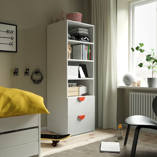 Ikea SMÅSTAD / PLATSA - Bookcase, white white/with 2 drawers, 60x57x181 cm