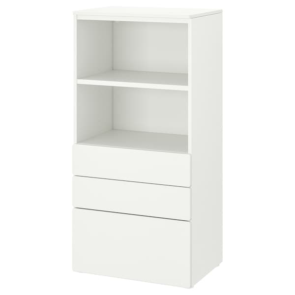 Ikea SMÅSTAD / PLATSA - Bookcase, white white/with 3 drawers, 60x42x123 cm
