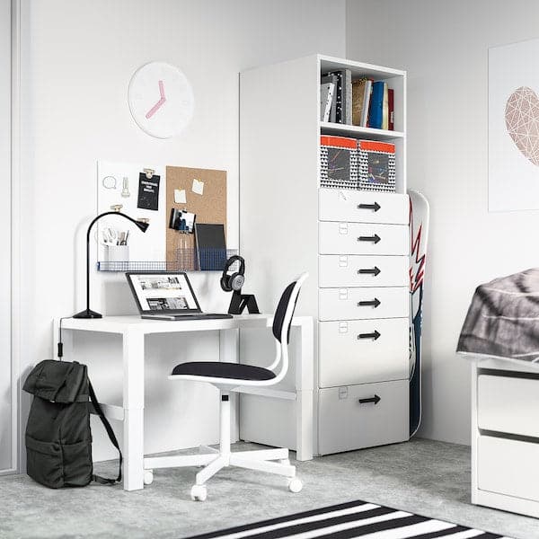 Ikea SMÅSTAD / PLATSA - Bookcase, white white/with 6 drawers, 60x57x181 cm