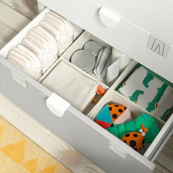 SMÅSTAD / PLATSA - Bookcase, white grey/with 3 drawers, 60x42x123 cm - best price from Maltashopper.com 79420526