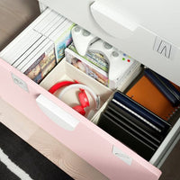 SMÅSTAD / PLATSA - Bookcase, white pale pink/with 3 drawers, 60x42x123 cm - best price from Maltashopper.com 49420523