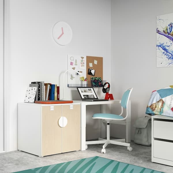 Ikea SMÅSTAD / PLATSA - Cabinet, white birch/with 1 shelf, 60x57x63 cm
