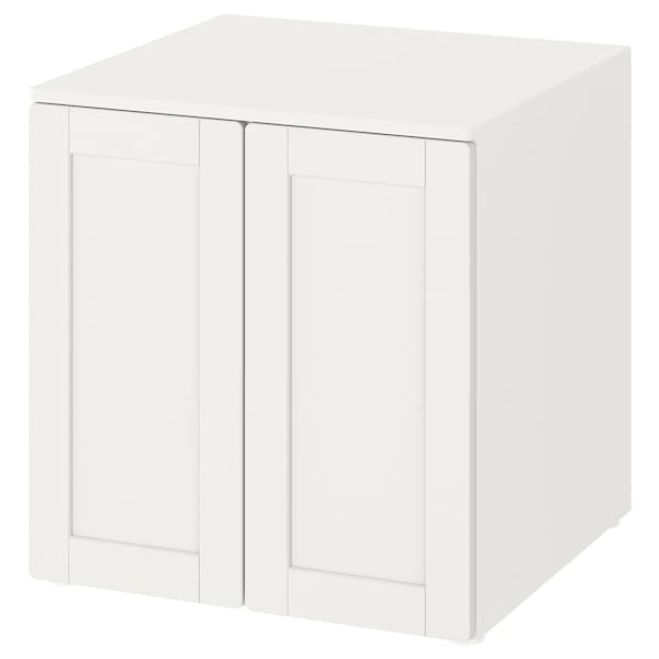 SMÅSTAD / PLATSA - Cabinet, white with frame/with 1 shelf, 60x57x63 cm - best price from Maltashopper.com 99389803
