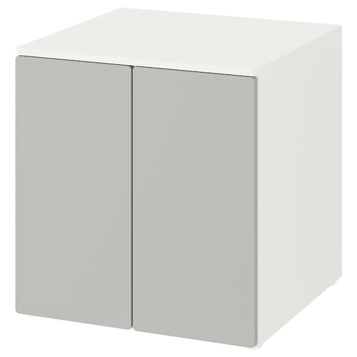 SMÅSTAD / PLATSA - Cabinet, white grey/with 1 shelf, 60x57x63 cm