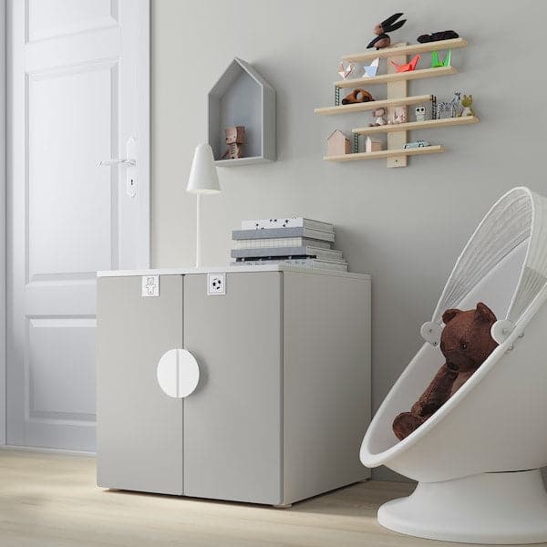 SMÅSTAD / PLATSA - Cabinet, white grey/with 1 shelf, 60x57x63 cm - best price from Maltashopper.com 09389789
