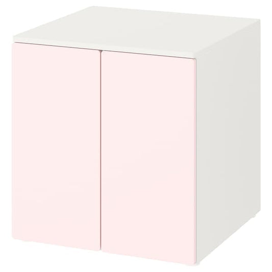 SMÅSTAD / PLATSA - Cabinet, white pale pink/with 1 shelf, 60x57x63 cm - best price from Maltashopper.com 49389669