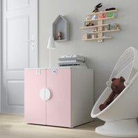 SMÅSTAD / PLATSA - Cabinet, white pale pink/with 1 shelf, 60x57x63 cm - best price from Maltashopper.com 49389669