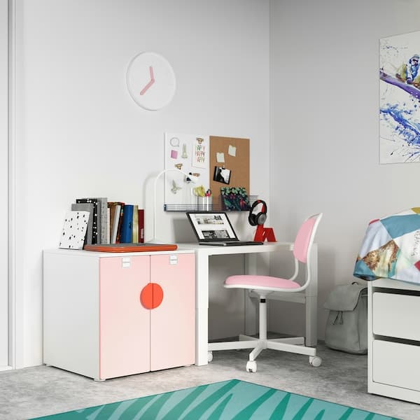 SMÅSTAD / PLATSA - Cabinet, white pale pink/with 1 shelf, 60x57x63 cm - best price from Maltashopper.com 49389669