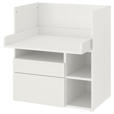 SMÅSTAD - Desk, white white/with 2 drawers, 90x79x100 cm - best price from Maltashopper.com 49392247