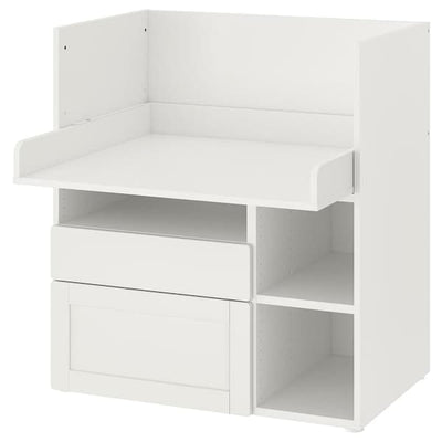 SMÅSTAD - Desk, white with frame/with 2 drawers, 90x79x100 cm - best price from Maltashopper.com 79392279