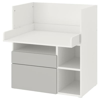 SMÅSTAD - Desk, white grey/with 2 drawers, 90x79x100 cm - best price from Maltashopper.com 19392258