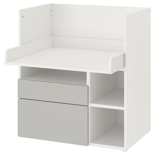 SMÅSTAD - Desk, white grey/with 2 drawers, 90x79x100 cm