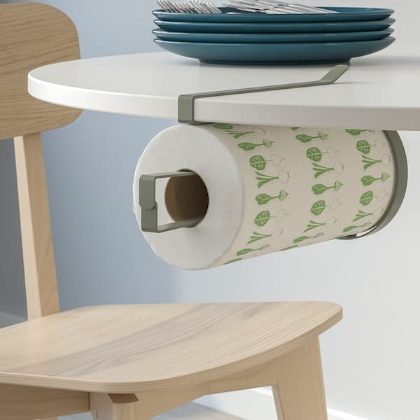 Ikea SMÅTUNGA - Kitchen roll holder, grey-green