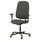 SMÖRKULL - Office chair with armrests, Gräsnäs dark grey