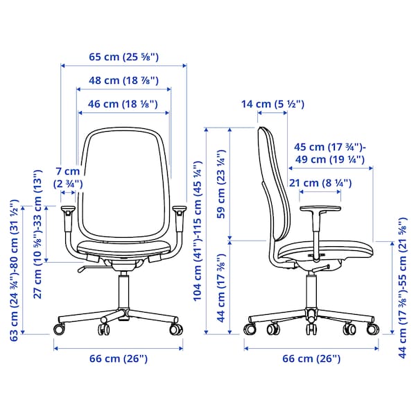 SMÖRKULL - Office chair with armrests, Gräsnäs dark grey - best price from Maltashopper.com 80503436