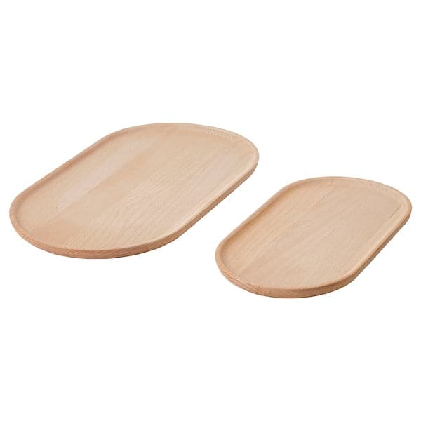 SMÖRLING - Serving tray, set of 2, beech