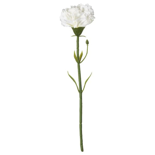 SMYCKA - Artificial flower, carnation/white, 30 cm