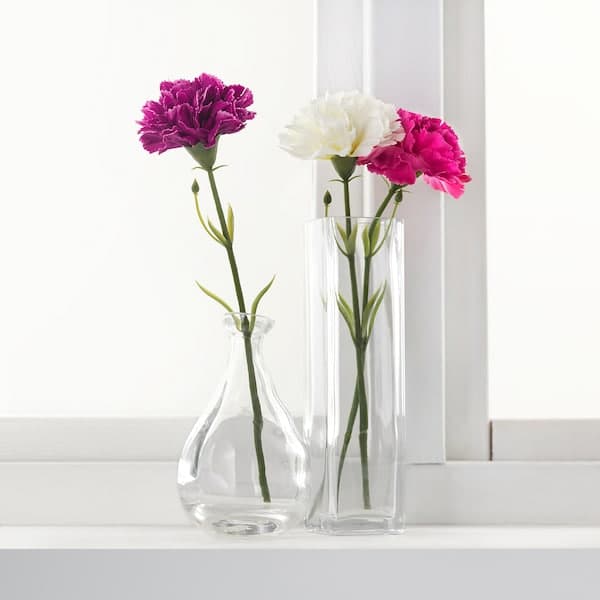 SMYCKA - Artificial flower, carnation/white, 30 cm - best price from Maltashopper.com 20333588