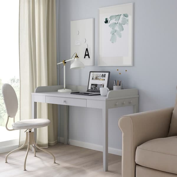 SMYGA - Desk, light grey, 122x60 cm - best price from Maltashopper.com 40480781