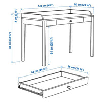 SMYGA - Desk, light grey, 122x60 cm - Premium  from Ikea - Just €219.99! Shop now at Maltashopper.com