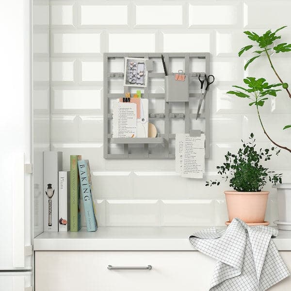 Ikea SNICKRA - 8-piece storage board set, grey-green, 38x38 cm
