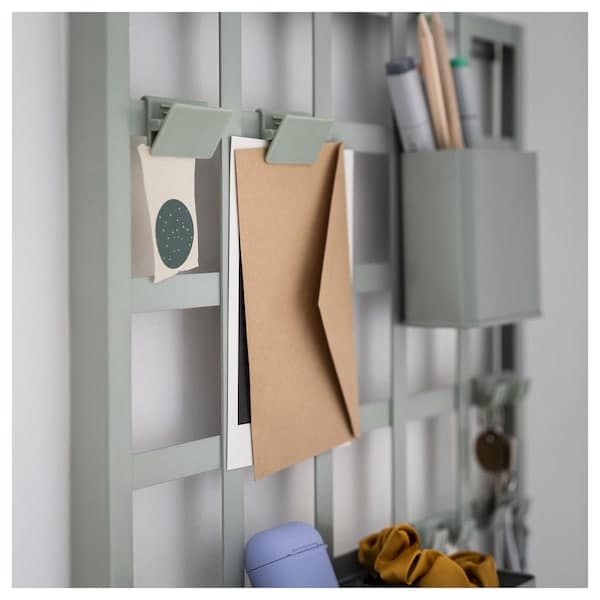 Ikea SNICKRA - 8-piece storage board set, grey-green, 38x38 cm