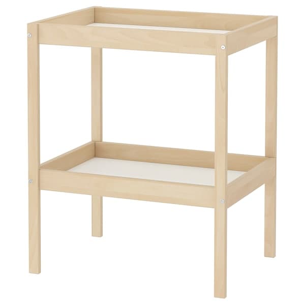 SNIGLAR - Changing table, beech/white, 72x53 cm