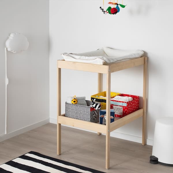 SNIGLAR - Changing table, beech/white, 72x53 cm - Premium Furniture from Ikea - Just €58.99! Shop now at Maltashopper.com