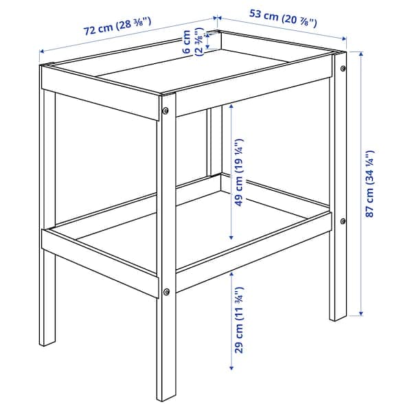 SNIGLAR - Changing table, beech/white, 72x53 cm - best price from Maltashopper.com 20045205