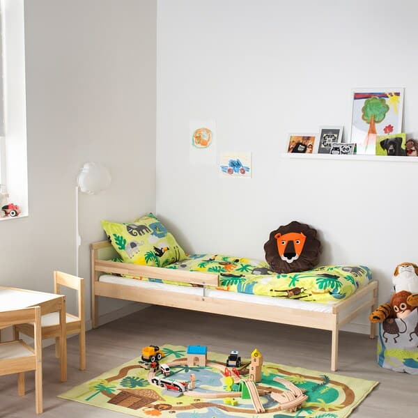 Ikea SNIGLAR - Bed frame with slatted bed base, beech, 70x160 cm