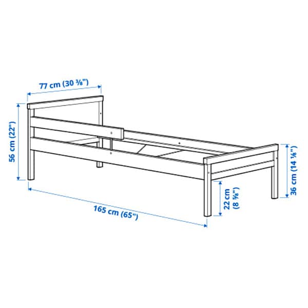 Ikea SNIGLAR - Bed frame with slatted bed base, beech, 70x160 cm