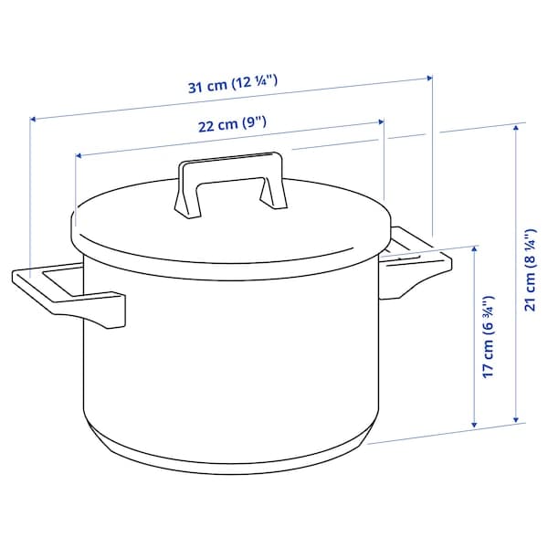 SNITSIG - Pot with lid, stainless steel