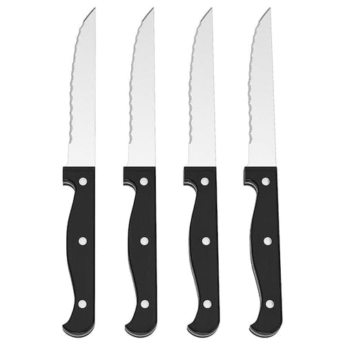 SNITTA knife, black, 22 cm, 4 pack